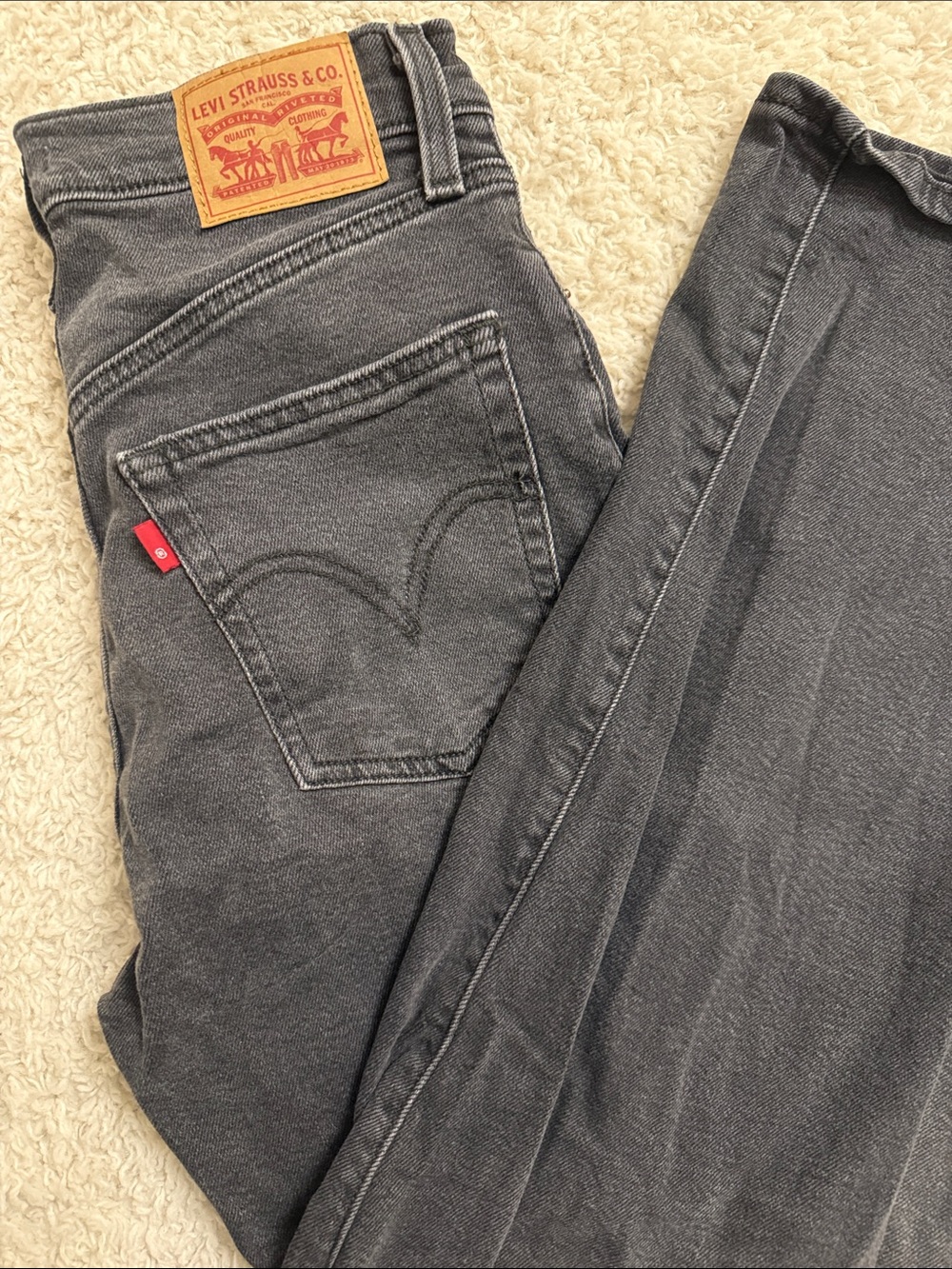 Levi's Black Distress Straight Jeans